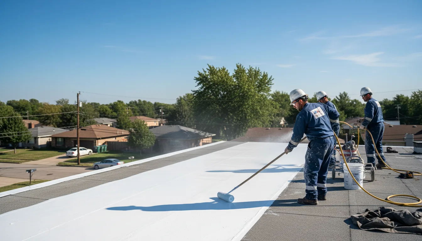 Commercial roof coating in Springlake, TX near me
